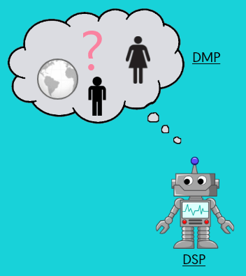 A data management platform dmp connected to a dsp